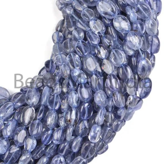 Iolite Plain Smooth Nugget Shape Beads, 4.5x6-5.5x9 Mm Iolite Smooth Gemstone Beads, Iolite Plain Beads, Iolite Nugget Beads, Aaa Quality
