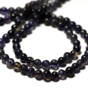 Shop Iolite Bead Shapes! 20pc – stone beads – Iolite Cordierite balls 4mm – 8741140011465 | Natural genuine other-shape Iolite beads for beading and jewelry making.  #jewelry #beads #beadedjewelry #diyjewelry #jewelrymaking #beadstore #beading #affiliate #ad