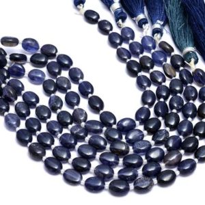 Shop Iolite Bead Shapes! AAA+ Iolite Gemstone 7x9mm Smooth Oval Beads | 7inch Strand | Natural Blue Iolite Semi Precious Gemstone Oval Calibrated Beads for Jewelry | Natural genuine other-shape Iolite beads for beading and jewelry making.  #jewelry #beads #beadedjewelry #diyjewelry #jewelrymaking #beadstore #beading #affiliate #ad