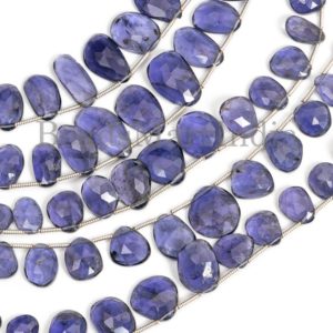 Iolite Faceted Flat Fancy Rose cut Beads, Natural Iolite Faceted Fancy Beads, Iolite Faceted Beads, Iolite Fancy Beads, Iolite Beads | Natural genuine other-shape Iolite beads for beading and jewelry making.  #jewelry #beads #beadedjewelry #diyjewelry #jewelrymaking #beadstore #beading #affiliate #ad