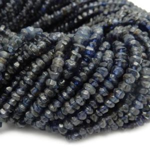 Shop Iolite Rondelle Beads! Iolite Rondelle Beads -ONE (1) STRAND of Dark Blue Rondelle Beads–  (S107B5-05) | Natural genuine rondelle Iolite beads for beading and jewelry making.  #jewelry #beads #beadedjewelry #diyjewelry #jewelrymaking #beadstore #beading #affiliate #ad