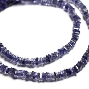 Shop Iolite Rondelle Beads! Thread 260pc approx 39cm – beads of stone – Iolite Cordierite squares 4-5mm Heishi Rondelles | Natural genuine rondelle Iolite beads for beading and jewelry making.  #jewelry #beads #beadedjewelry #diyjewelry #jewelrymaking #beadstore #beading #affiliate #ad