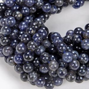 Shop Iolite Beads! 6MM Natural Iolite Gemstone Deep Blue Grade AA Round Beads 15.5 inch Full Strand (80008104-D16) | Natural genuine beads Iolite beads for beading and jewelry making.  #jewelry #beads #beadedjewelry #diyjewelry #jewelrymaking #beadstore #beading #affiliate #ad
