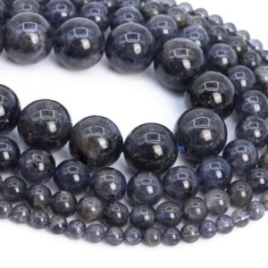 Shop Iolite Beads! Genuine Natural Iolite Loose Beads Grade A Blue Purple Round Shape 6mm 8-9mm 12-13mm | Natural genuine beads Iolite beads for beading and jewelry making.  #jewelry #beads #beadedjewelry #diyjewelry #jewelrymaking #beadstore #beading #affiliate #ad