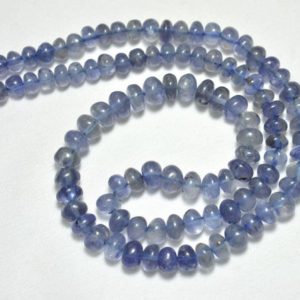 Shop Iolite Rondelle Beads! Iolite Smooth Rondelle Beads, Gemstone Bead, Blue Iolite Rondelle Beads Gemstone 5-8mm, Gemstone Necklace, 18 Inch Long Strand | Natural genuine rondelle Iolite beads for beading and jewelry making.  #jewelry #beads #beadedjewelry #diyjewelry #jewelrymaking #beadstore #beading #affiliate #ad