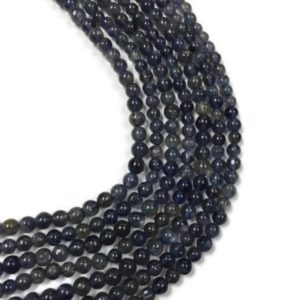 Shop Iolite Round Beads! Iolite Smooth Round, 3mm , 3.5mm , 4mm, 14 Inch Strand | Natural genuine round Iolite beads for beading and jewelry making.  #jewelry #beads #beadedjewelry #diyjewelry #jewelrymaking #beadstore #beading #affiliate #ad