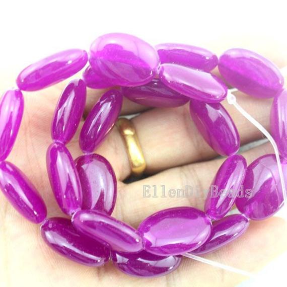 13x18mm Oval Jade Beads,jade Beads,light Purple Jade Stone,one Full Strand,gemstone Beads For Earring Necklace-15.5 Inches- 22 Pieces--bj031