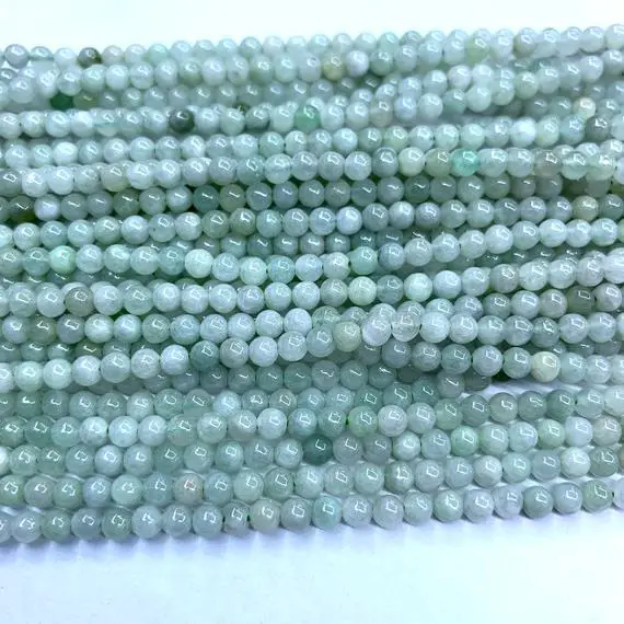 Tiny Burma Green Jade Smooth Beads 2mm 3mm 4mm Natural Small Light Green Jadeite Gemstone Aqua Green Semi Precious Spacers Delicate Beads