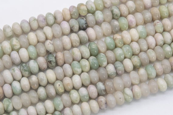 Genuine Natural Milky Green Jade Loose Beads Rondelle Shape 6x4mm
