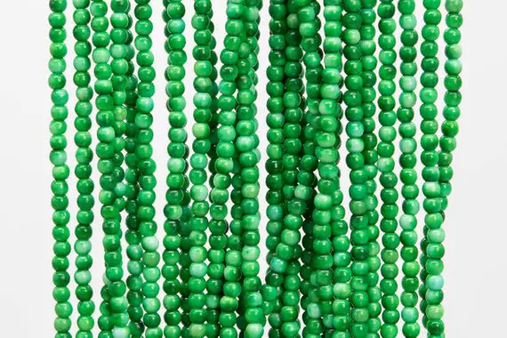 Green Rain Flower Jade Loose Beads Rondelle Shape 2mm