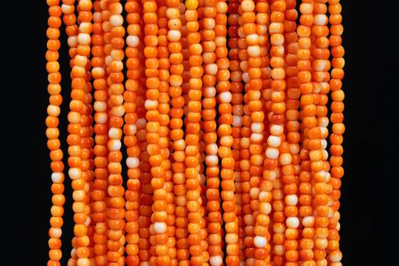 Orange Rain Flower Jade Loose Beads Rondelle Shape 2mm