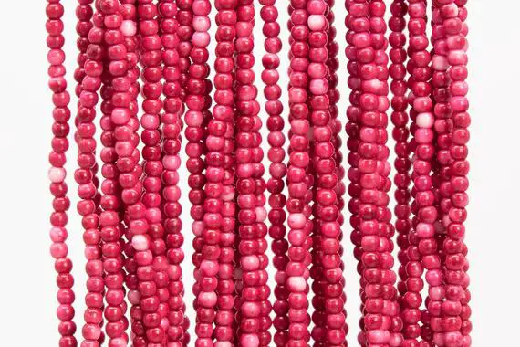Rose Red Rain Flower Jade Loose Beads Rondelle Shape 5mm
