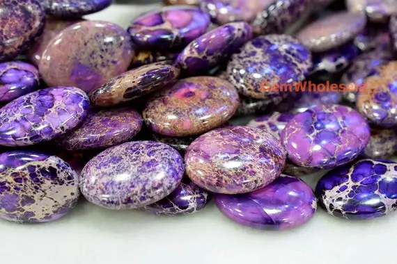 15.5" 18x25mm High Quality Purple Sea Sediment Imperial Jasper Oval Beads,emperor Jasper Oval Beads,impression Jasper, Aqua Terra Jasper
