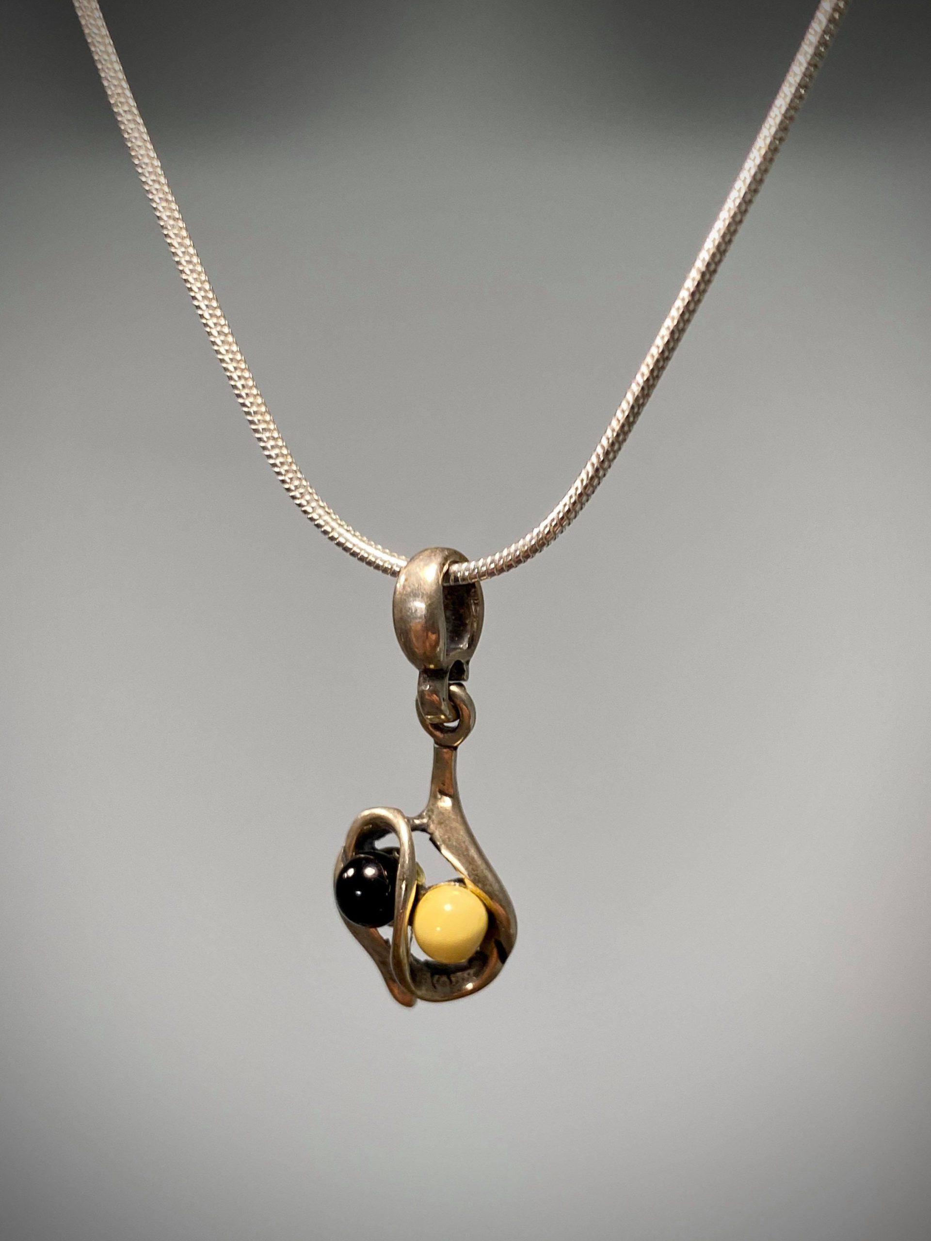Jet And Butterscotch Creamy Amber Stone Pendant Necklace, Autumn/winter Collection, Christmas Gift