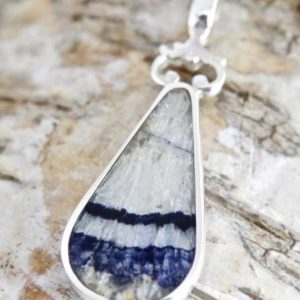 Shop Jet Jewelry! Blue John and Whitby Jet Pendant – Handmade Silver Double Sided Pendant | Natural genuine Jet jewelry. Buy crystal jewelry, handmade handcrafted artisan jewelry for women.  Unique handmade gift ideas. #jewelry #beadedjewelry #beadedjewelry #gift #shopping #handmadejewelry #fashion #style #product #jewelry #affiliate #ad