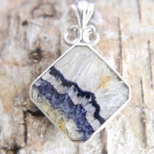 Shop Jet Pendants! Blue John Pendant – Whitby Jet Pendant – Handmade Sterling Silver Double Sided Pendant | Natural genuine Jet pendants. Buy crystal jewelry, handmade handcrafted artisan jewelry for women.  Unique handmade gift ideas. #jewelry #beadedpendants #beadedjewelry #gift #shopping #handmadejewelry #fashion #style #product #pendants #affiliate #ad