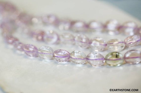 M/ Kunzite 8x10mm Flat Oval Beads 16" Strand Stabilized Light Pink Transparent Kunzite Beads For Jewelry Making