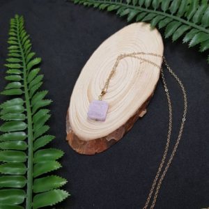 Kunzite pendant necklace, pink gemstone jewellery, geometric jewelry, natural crystal necklace for women, heart chakra healing necklace | Natural genuine Kunzite pendants. Buy crystal jewelry, handmade handcrafted artisan jewelry for women.  Unique handmade gift ideas. #jewelry #beadedpendants #beadedjewelry #gift #shopping #handmadejewelry #fashion #style #product #pendants #affiliate #ad