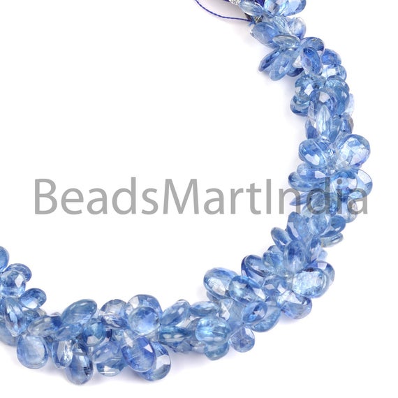 Kyanite Faceted Pears Shape Beads, 5x7-7x10 Mm Kyanite Pears Shape Beads Side Drill, Kyanite Faceted Pears, Kyanite Fancy Shape Beads