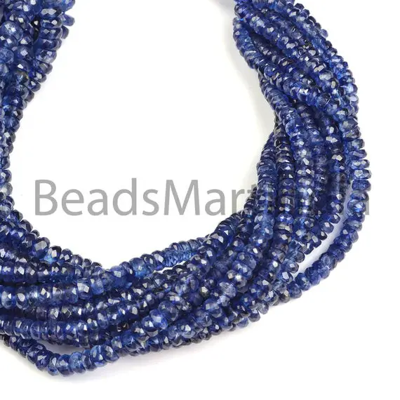 Kyanite Faceted Rondelle Shape Beads, 3.5-6mm Kyanite Rondelle Shape Beads, Kyanite Faceted Beads, Kyanite Beads
