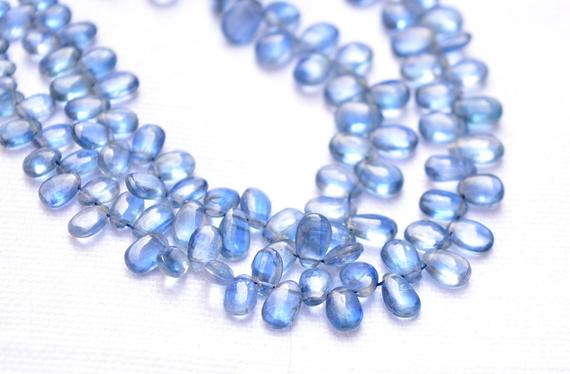 Blue Kyanite Briolettes, Kyanite Loose Gemstone,smooth Kyanite Briolettes, Pear Shape Briolettes, 4x5mm - 6x9mm Bead Size #pp4024