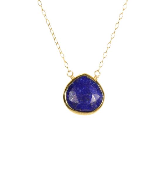 Lapis Necklace, Chakra Necklace, Blue Lapis Lazuli, December Birthstone, Blue Stone, A Gold Bezel Lapis Drop On A 14k Gold Filled Chain