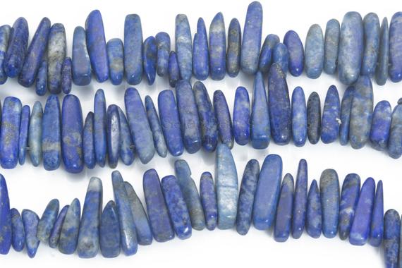 Royal Blue Lapis Lazuli Stick Beads -natural  Gemstone Dagger Beads - Real Lapis Lazuli Beads - Genuine Lapis Lazuli Beads - 22-14mm -15inch