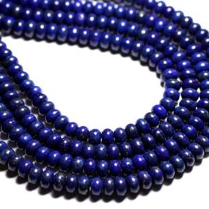 Shop Lapis Lazuli Rondelle Beads! Fil 39cm 75pc env – Perles de Pierre – Lapis Lazuli Rondelles 8x5mm | Natural genuine rondelle Lapis Lazuli beads for beading and jewelry making.  #jewelry #beads #beadedjewelry #diyjewelry #jewelrymaking #beadstore #beading #affiliate #ad
