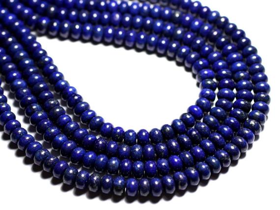 Fil 39cm 75pc Env - Perles De Pierre - Lapis Lazuli Rondelles 8x5mm