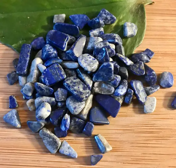 Lapis Lazuli Tumbled Chips Gift Bag Jewelry Making Crafts Crafting Roller Ball Bottle