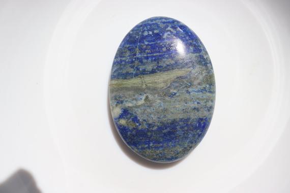 Xl Lapis Lazuli Palm Stone, Madani Lapis Lazuli Natural Untreated Undyed Tumbled Polished Pocket Stone, Blue And Gold Crystal Tumble