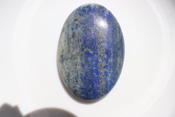Xl Lapis Lazuli Palm Stone, Madani Lapis Lazuli Natural Untreated Undyed Tumbled Polished Pocket Stone, Blue And Gold Crystal Tumble