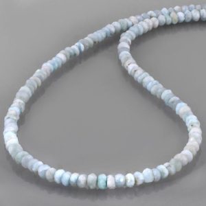Shop Larimar Rondelle Beads! Larimar necklace,beaded Larimar necklace,Larimar beads necklace,natural Larimar necklace,Minimalist Larimar necklace,rondelle faceted gift | Natural genuine rondelle Larimar beads for beading and jewelry making.  #jewelry #beads #beadedjewelry #diyjewelry #jewelrymaking #beadstore #beading #affiliate #ad