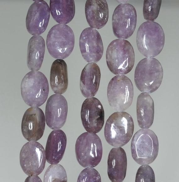 10x8mm Light Purple Lepidolite Gemstone Grade A Oval Beads 16 Inch Full Strand Bulk Lot 1, 2, 6, 12 And 50 (90188430-658)