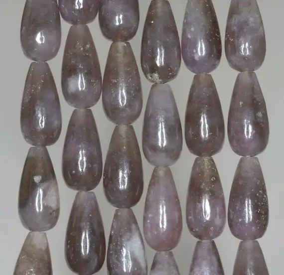 12x9mm Light Purple Lepidolite Gemstone Grade A Teardrop Loose Beads 16 Inch Full Strand (90188017-671)