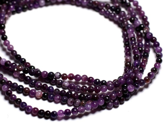 20pc - Beads Of Stone - Lepidolite Balls 4mm Violet Purple - 4558550084620