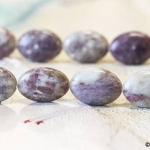 Shop Lepidolite Bead Shapes! L-M/ Lepidolite 18x25mm/ 15x20mm/ 13x18mm Flat Oval Beads 15.5" long Genuine Pink, Purple, And White Mixed Gemstone, For Crafts, DIY Jewelry | Natural genuine other-shape Lepidolite beads for beading and jewelry making.  #jewelry #beads #beadedjewelry #diyjewelry #jewelrymaking #beadstore #beading #affiliate #ad