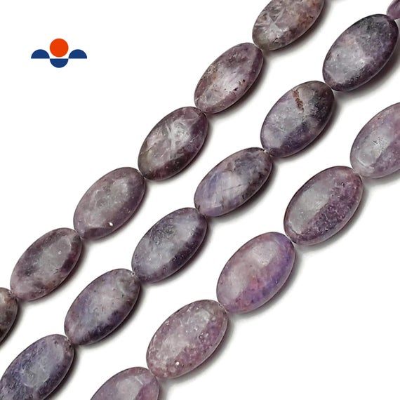 Lepidolite Smooth Long Oval Shape Beads Size 15x25mm 15.5" Strand