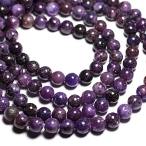 Shop Lepidolite Bead Shapes! Wire 39pc – beads of stone – Lepidolite balls 10 mm approx 39cm | Natural genuine other-shape Lepidolite beads for beading and jewelry making.  #jewelry #beads #beadedjewelry #diyjewelry #jewelrymaking #beadstore #beading #affiliate #ad