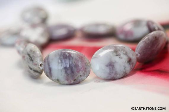 Xl/ Lepidolite 22x30mm Flat Oval Beads 16" Strand Natural Light Purple Gemstone Beads For Jewelry Making