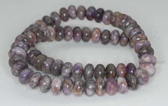 10x6-10x5mm Brown Purple Lepidolite Gemstone Grade Ab Rondelle Loose Beads 16 Inch Full Strand (90188000-673)