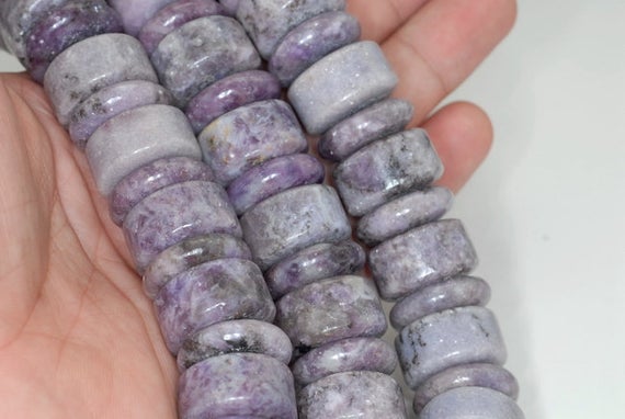 20x6-20x11mm Light Purple Lepidolite Gemstone Grade A Rondelle Loose Beads 8 Inch Half Strand (90187958-707b)