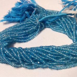 Lot of 5 Strands Sky Blue Topaz Faceted Rondelle Gemstone Beads Strand, Natural Blue Topaz Jewelry Making Necklace Gemstone Wholesale Beads | Natural genuine rondelle Topaz beads for beading and jewelry making.  #jewelry #beads #beadedjewelry #diyjewelry #jewelrymaking #beadstore #beading #affiliate #ad