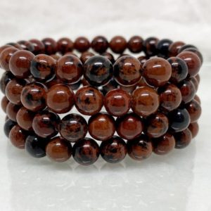 Mahogany Obsidian Bracelet 8mm A Round Beaded Bracelet Mahogany Obsidian Crystal Bracelet Mahogany Obsidian Gemstone jewelry | Natural genuine Mahogany Obsidian bracelets. Buy crystal jewelry, handmade handcrafted artisan jewelry for women.  Unique handmade gift ideas. #jewelry #beadedbracelets #beadedjewelry #gift #shopping #handmadejewelry #fashion #style #product #bracelets #affiliate #ad