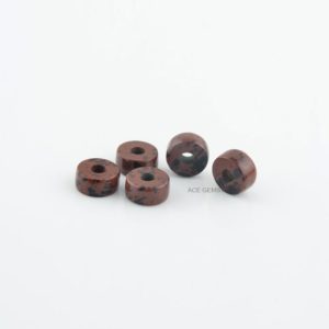 Shop Mahogany Obsidian Beads! Mahogany Obsidian Large Hole Beads 6x12mm Smooth Tyre, Heishi European Style Gemstone Beads Loose Gemstone Cabochon for Making Jewelry- 5Pcs | Natural genuine rondelle Mahogany Obsidian beads for beading and jewelry making.  #jewelry #beads #beadedjewelry #diyjewelry #jewelrymaking #beadstore #beading #affiliate #ad