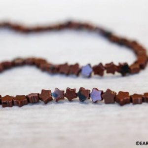 Shop Obsidian Bead Shapes! S/ Mahogany Obsidian 4mm Star beads 15.5" strand Natural brown gemstone beads For jewelry making | Natural genuine other-shape Obsidian beads for beading and jewelry making.  #jewelry #beads #beadedjewelry #diyjewelry #jewelrymaking #beadstore #beading #affiliate #ad
