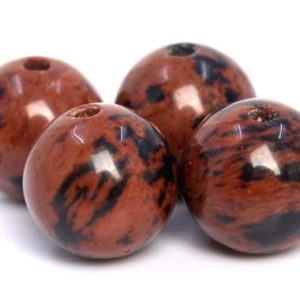 Shop Mahogany Obsidian Beads! Genuine Natural Obsidian Gemstone Beads 7-8MM Mahogany Round AAA Quality Loose Beads (105400) | Natural genuine round Mahogany Obsidian beads for beading and jewelry making.  #jewelry #beads #beadedjewelry #diyjewelry #jewelrymaking #beadstore #beading #affiliate #ad