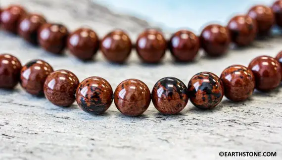 M/ Mahogany Obsidian 10mm/ 12mm Round Beads 15.5" Strand Natural Obsidian Gemstone Beads For Jewelry Making