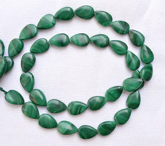 Green Malachite Beads, Smooth Pear Shape Gemstone, Gemstone For Jewellery Making, Malachite Beads, 8x12mm, 16" Strand #pp4159