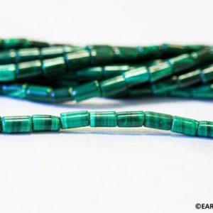 S/ Malachite 3x5mm Tube beads 15.5" strand Size varies Natural green gemstone beads For jewelry making | Natural genuine other-shape Malachite beads for beading and jewelry making.  #jewelry #beads #beadedjewelry #diyjewelry #jewelrymaking #beadstore #beading #affiliate #ad